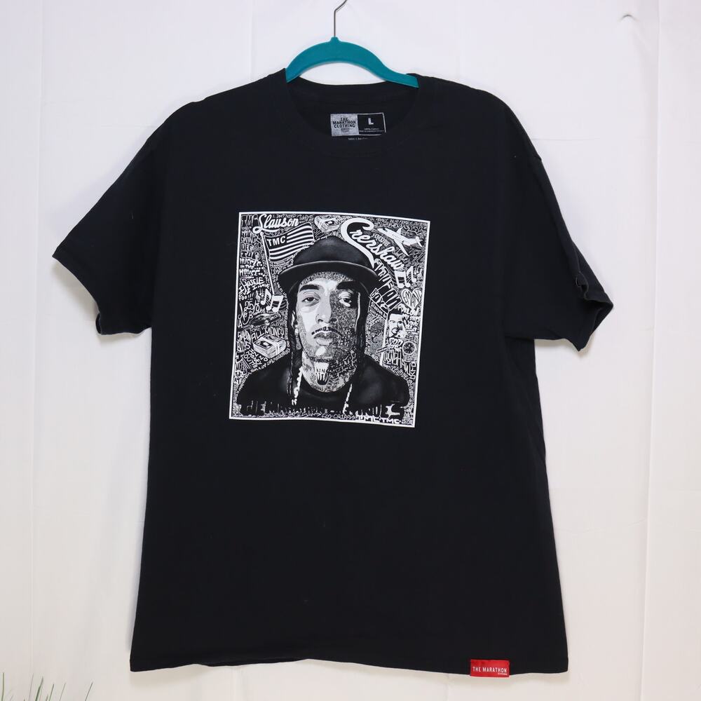 The Marathon Clothing Nipsey Hussle Graphic Tee Black‎ Size L